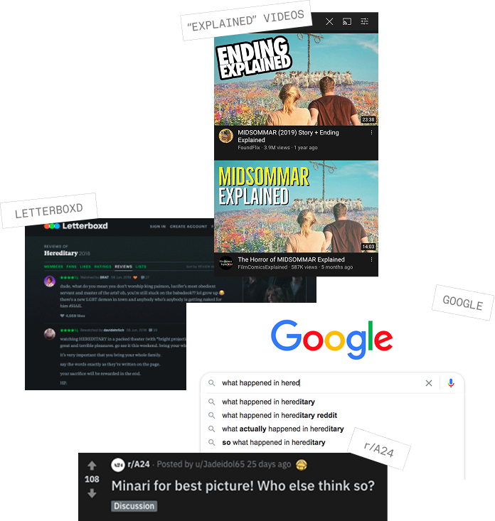 Where fans go online after watching an A24 film