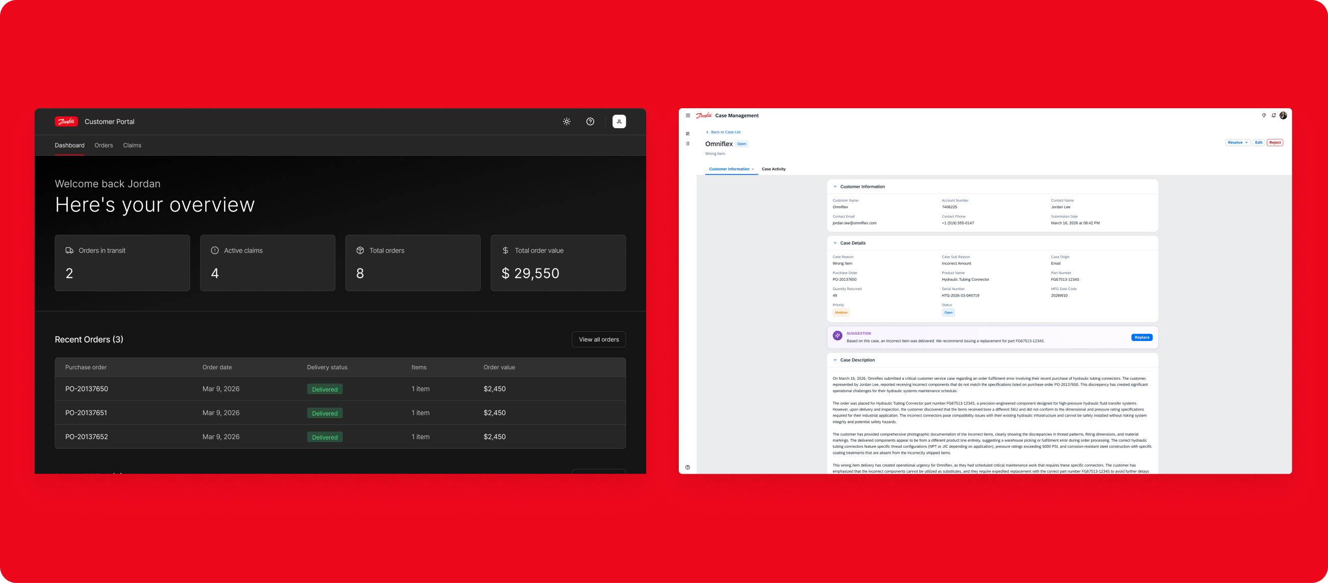 Danfoss customer portal and case management