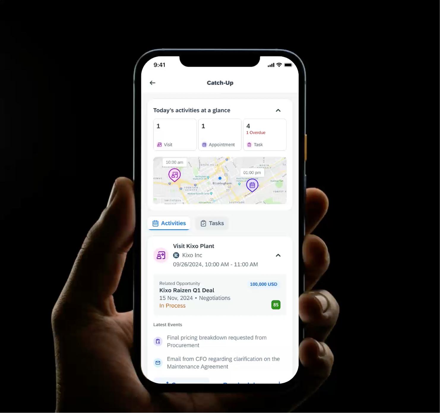SAP Sales Cloud app on iPhone