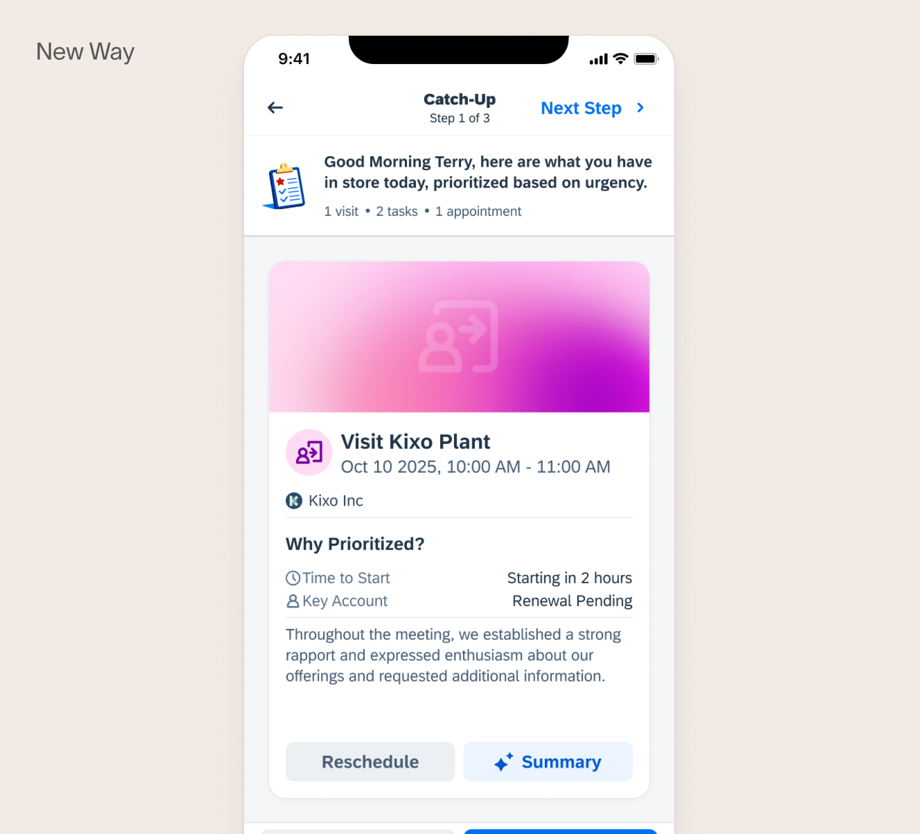 New way – card gesture